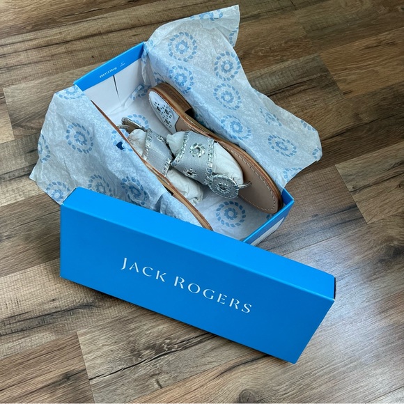 New Jack Rogers flat sandals in silver linen - Picture 8 of 8